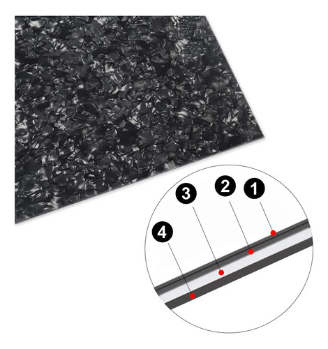 Chapa De Celuloide Ronsani 430mmx290mm Black Pearl 1675