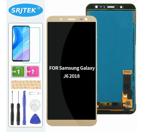 Para Samsung Galaxy J6 2018 J600 Pantalla Táctil Lcd Dorada