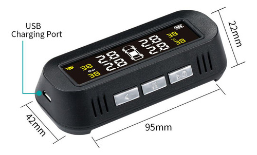 Sistema De Presión De Neumáticos Inalámbrico Lcd + 4