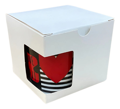 Caixa Com Visor Para Caneca De Porcelana 325ml - 50 Unidades