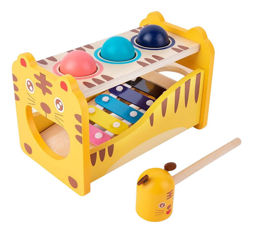 Banco De Golpecitos Musicales De Madera Con Xilófono