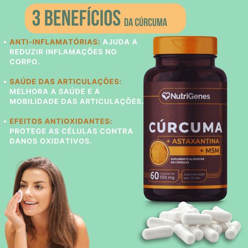 Kit Cúrcuma + Msm + Astaxantina Com 3 Unidades Nutrigenes