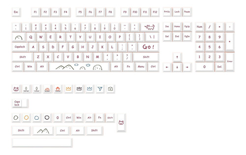 Teclas Pbt, 132 Teclas, Sublimación De Tinta, Perfil Xda Par