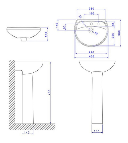 Imagen 7 de 10 de Columna Con Lavatorio Pie Bacha Marajo Deca Jardin Exterior