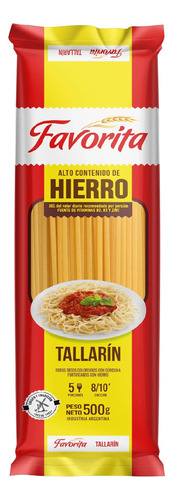 Fideos Tallarines Favorita Pastas Con Hierro 500 G