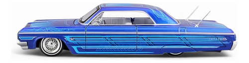 Hopping Low Rider 1964 Chevrolet Impala Ss 1/24 Escala Azul