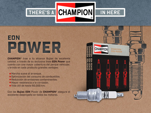 Set 4 Bujías Eon Power Champion Yaris R L4 1.5l 16 A 20