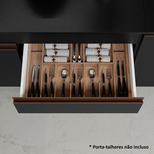 Cocina Integral Completa Modular Madesa Reims Esquinero 332cm Negro 01