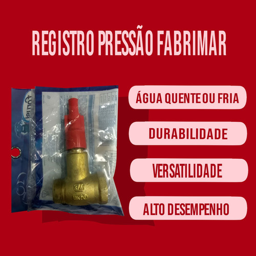 Registro Pressão Fabrimar Base 3/4 Dn20 B-1416-3/4 Acabamento Cromado Cor Dourado