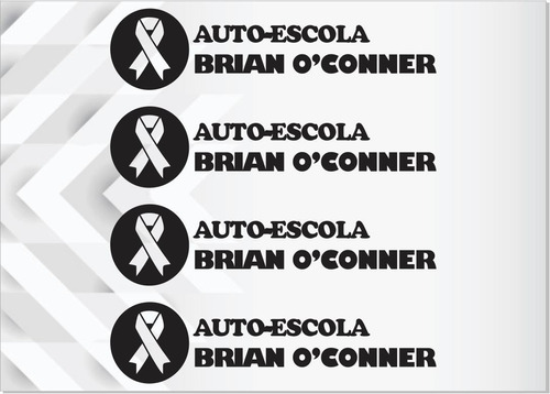4 Adesivos Auto Escola Brian Oconner /assinatura Paul Walker