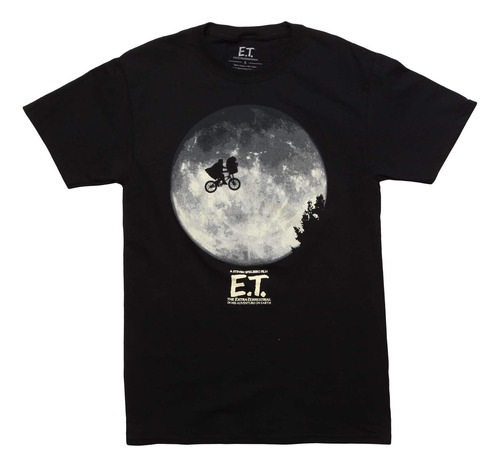 Quinto Sol Hombres E.t. Camiseta The Extra Terrestrial, Negr