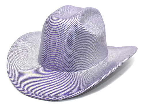 Gorra De Caballero Brillante, Color Morado, Diseño Vaquero