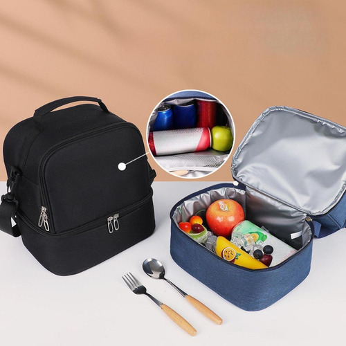 Bolsa Térmica Para El Almuerzo, De Doble Azul Profundo