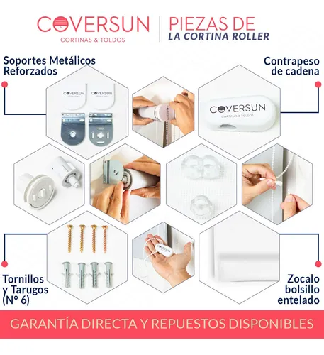 Cortina Roller Blackout 55x130 Cm Standard Coversun Blanco