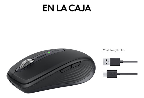 Mouse Inalámbrico Compacto Logitech Mx Anywhere 3s Grafito
