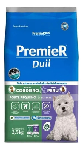 Ração Premier  P/ Cães Pequenos Duii Cordeiro E Peru 2,5kg