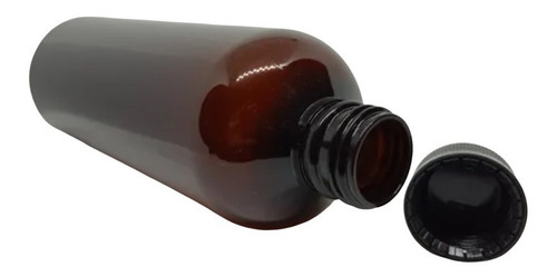 Botella Pet Ámbar 500ml C/tapa Inviolable Negra, 100 Piezas