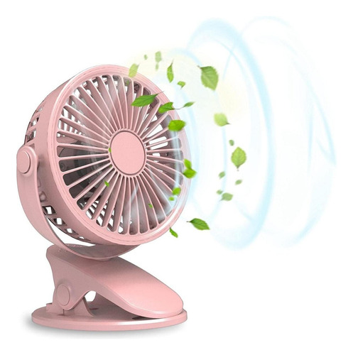 Ventilador Mini Fan Com Clipe Silencioso Usb 6h Duração