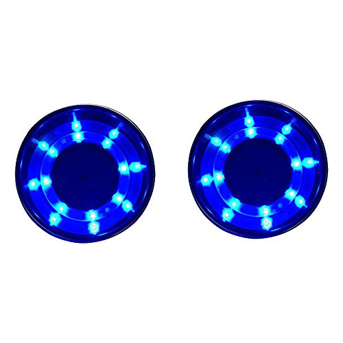 Juego De 2 Portavasos De Acero Inoxidable Luz Led Azul ...