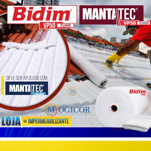 Imagem 2 de 10 de Manta Bidim Vp50 40m2 Impermeabiliza Telhados Lajes Telhas