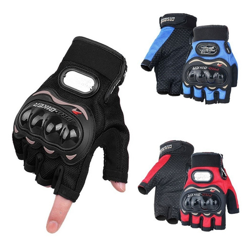 Imagen 1 de 2 de Guantes Abiertos Para Moto Bicicleta Motorizado 6 Unidades