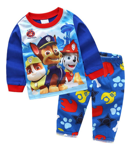 Paw Patrol Manga Larga Traje De Casa Pijama Para Niños