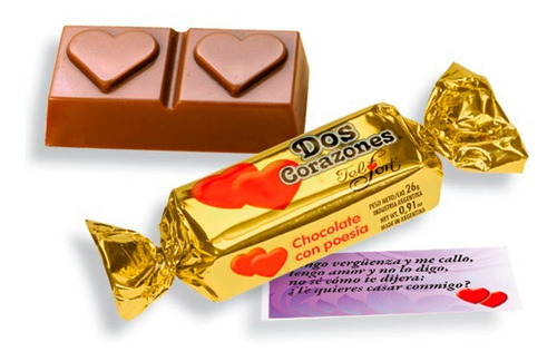 Imagen 3 de 9 de Bocadito De Chocolate Dos Corazones - Caja 26g X20 Unidades