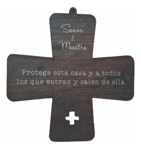 Cruz De Protección De Hogar En Madera - Salve Regina