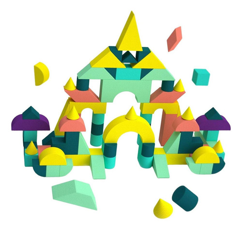 Conjunto De Blocos De Construção Coloridos De 78 Peças