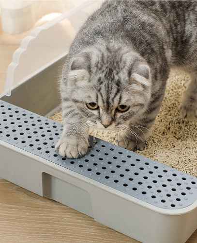 Imagen 6 de 6 de Arenero Para Gatos Semicerrado Bandeja Abierta Baño Gato