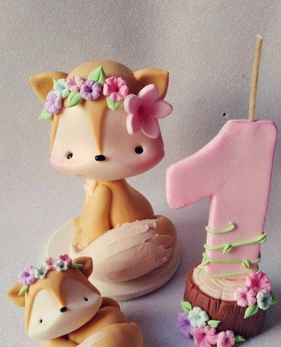 Vela Animalitos Del Bosque Tribales En Porcelana .