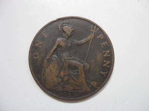 Moneda Gran Bretaña 1 One Penny 1919 (h) (Usado)