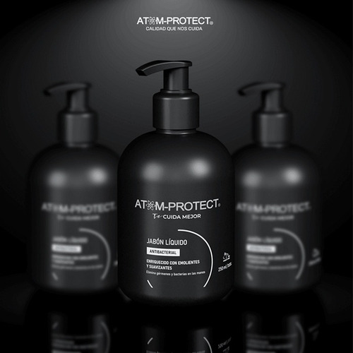 Imagen 3 de 7 de Jabón Líquido Atom Protect Antibacterial X250ml