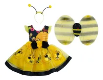 Comprar Vestido Disfraz Para Bebé Niña Abejita Chiquitita Plim Plim Animal Primavera Abeja Festival Fiesta Cumpleaños Alas  Y Antenas En Diadema