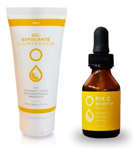 Gel Exfoliante Iluminador 100g + Booster Serum Fix C Icono