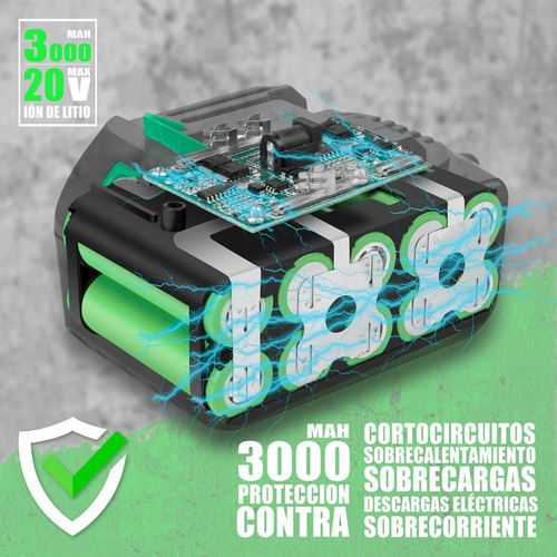 Imagen 3 de 9 de Taladro Rotomartillo Anirona 1/2 Con 2*3.0ah Batería Litio