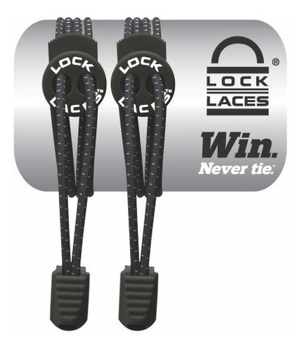 Cadarço De Elástico Não Amarre Seu Tênis Lock Laces - Preto