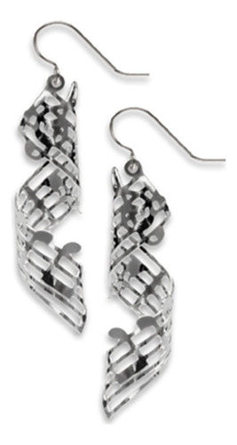 Aretes De Plata Plateada Con Notas De La Flauta Mágica De
