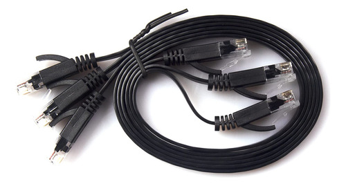 Rexus Cable De Red Ethernet Plano Cat 6 Negro (3 Paquetes De