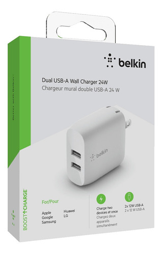 Imagen 9 de 9 de Belkin Boost Charge Cargador De Pared Dual Usb 24w- 4.8amp
