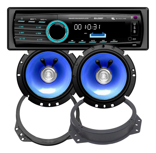 Stereo Bluetooth Con Parlantes 6,5 Para Gol Y Corsa Blauline