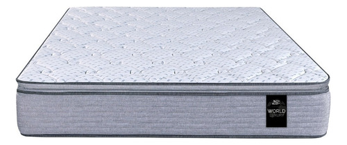 Colchón King Koil World Luxury Kensington blanco y gris 140x190x30cm resortes con pillow top
