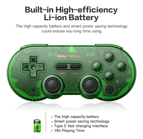 Controlador De Juegos 8bitdo Sn30 Pro Inalámbrico Bluetooth
