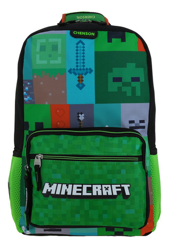 Mochila Primaria Minecraft Creeper Zombie Tiles Chenson Multicolor Minecraft Tiles
