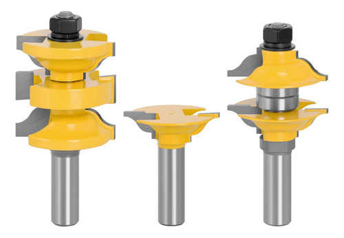 * Fresa De Carpintería De 3 Piezas, Fresa De Mango De 12 Mm