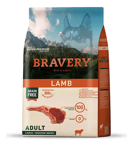 Bravery Super Premium Adult Dog Large/medium Breeds 2kg