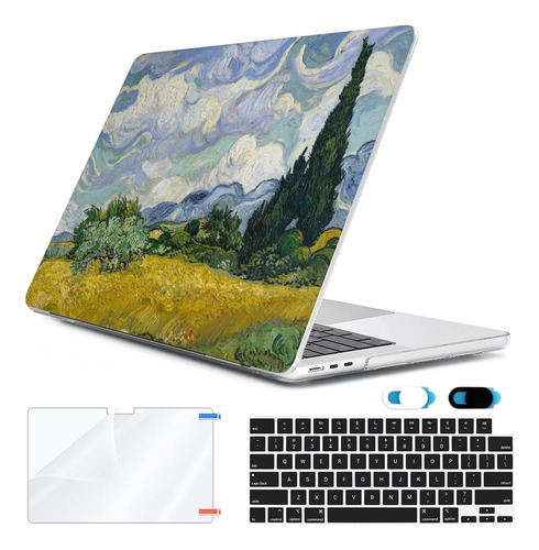 Funda Hohaiyoo Para Macbook Air 13 M2 + C/teclado Van Gogh