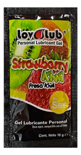 Sobre Lubricante Lov Lub 10g Varios Sabores Comestibles Fresa Kiwi
