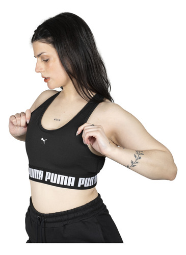 Top Puma Mid Impact Strong Mujer Training Negro