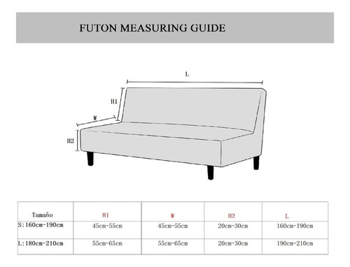 N Funda Para Sofá Cama Sin Brazos Funda Elástica Para Futón